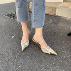 Pointed Toe Serpentine Sexy Thin Heels - Piña Colada