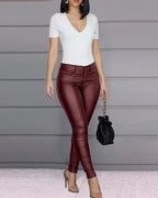 High Waisted Tight Pants - Piña Colada