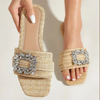 Bright Diamond Flat Sandals - Piña Colada