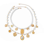 2Pcs/Set Butterfly Sunflower Necklace - Piña Colada