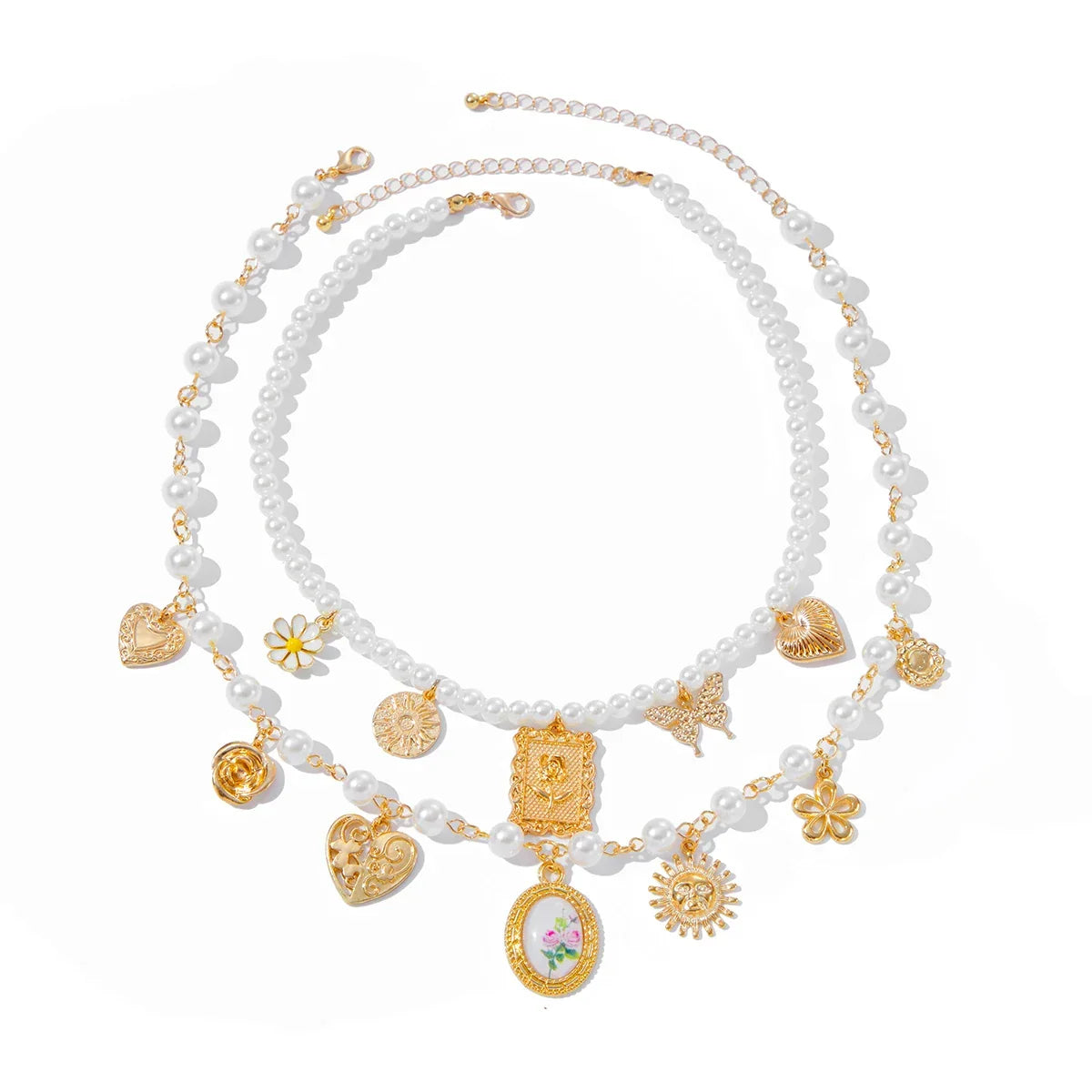 2Pcs/Set Butterfly Sunflower Necklace - Piña Colada