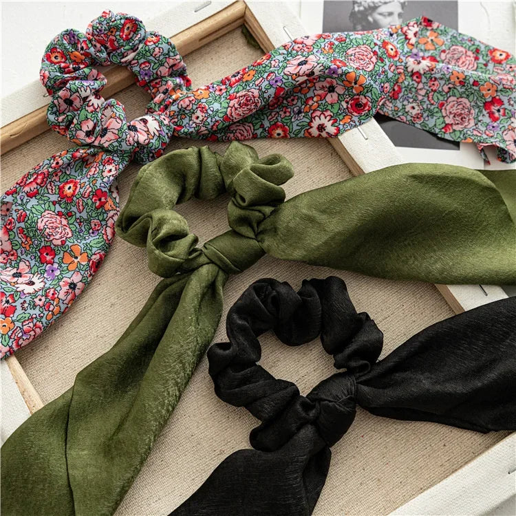 Print Bow Satin Long Ribbon - Piña Colada