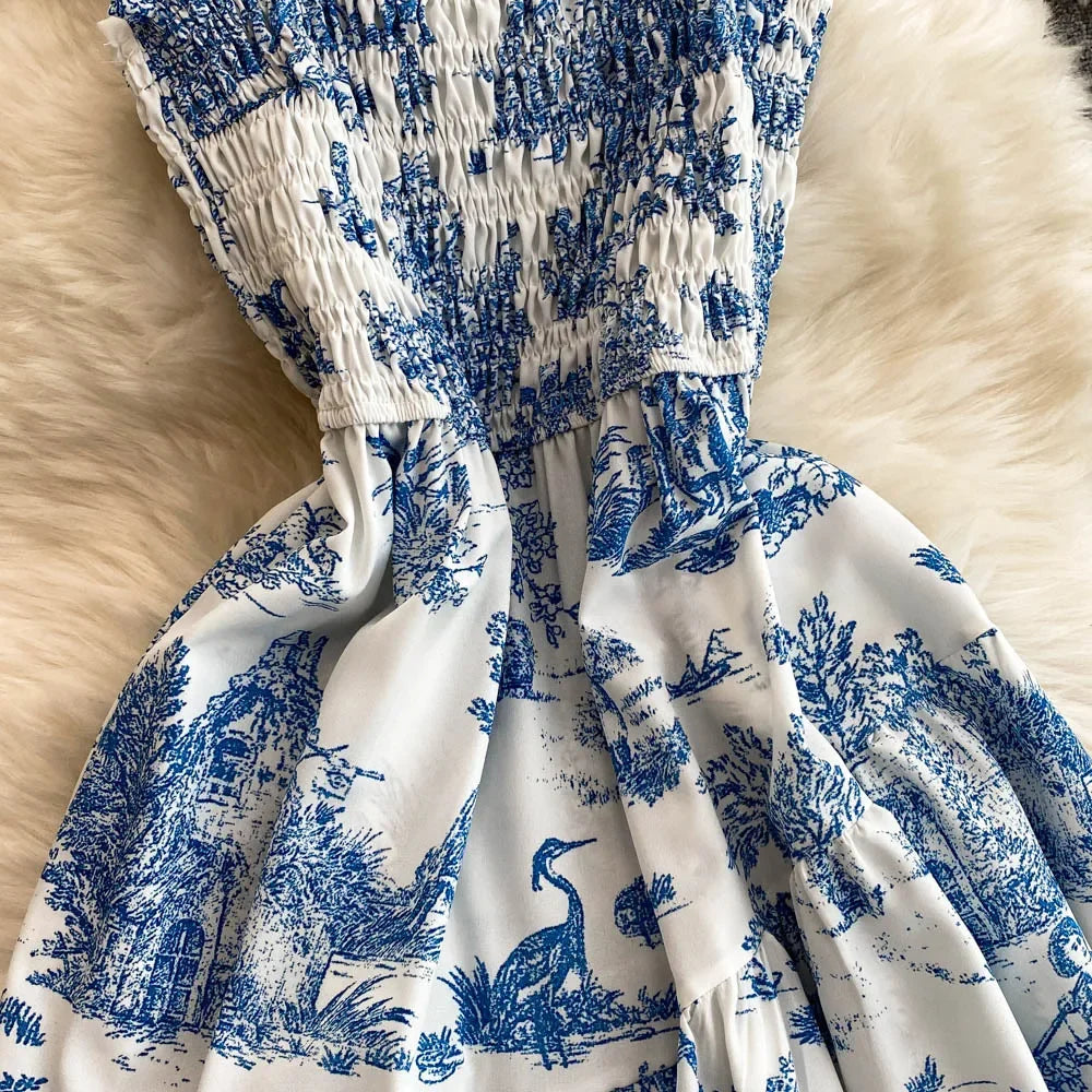 V Neck Dress Sleeveless Ankle Length - Piña Colada