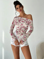 Long Sleeved Top Floral - Piña Colada