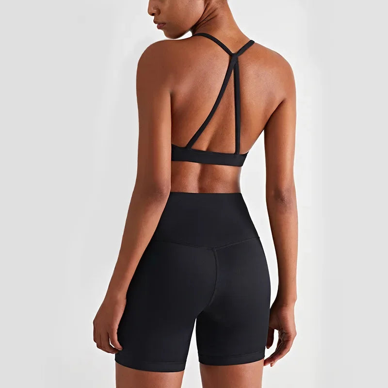 Yoga Shorts Sets High Waist Shorts Breathable