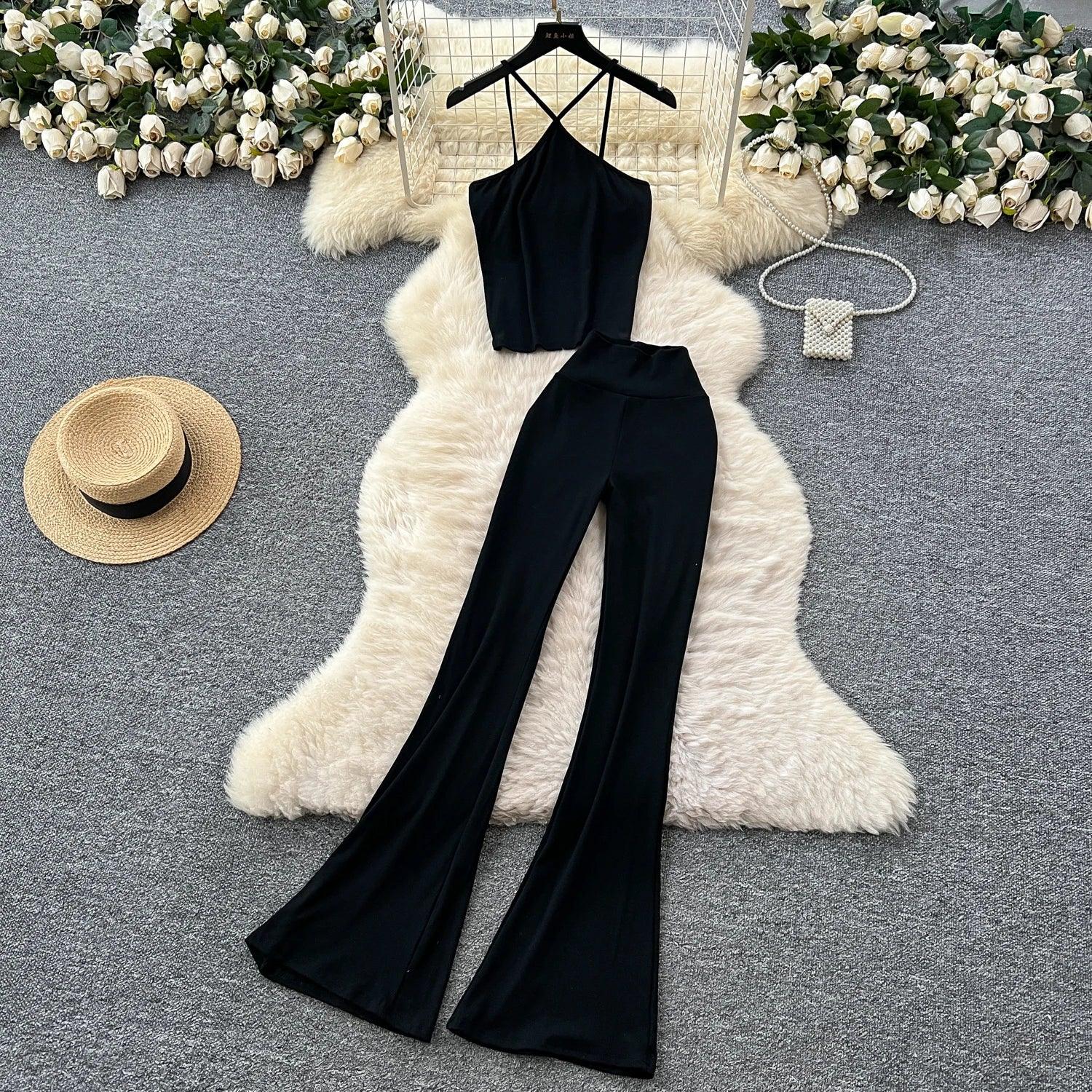 Unidance Pleated Square Neck Two-Piece Set – Casual Chic for Spring/Summer - Piña Colada