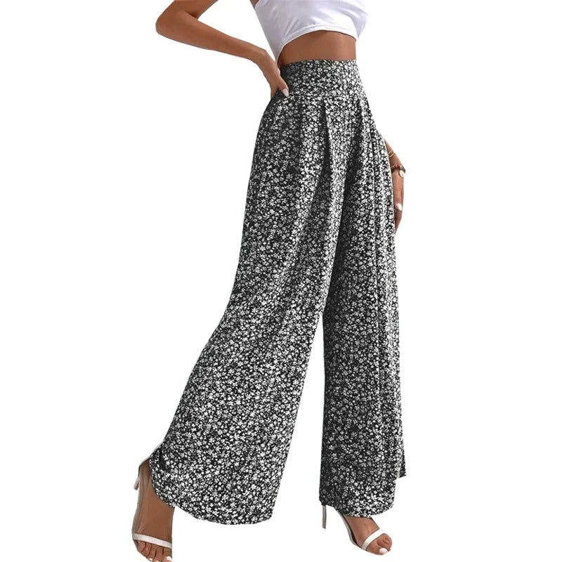 Floral high-waisted pants - Piña Colada