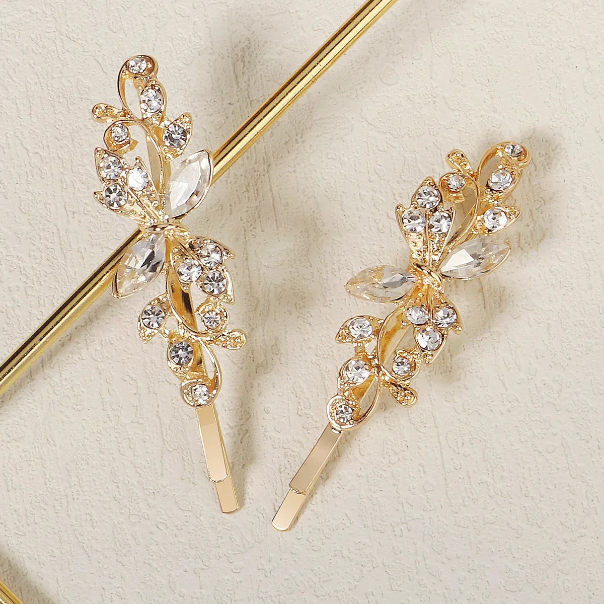 Clear Crystal Hair Pins - Piña Colada