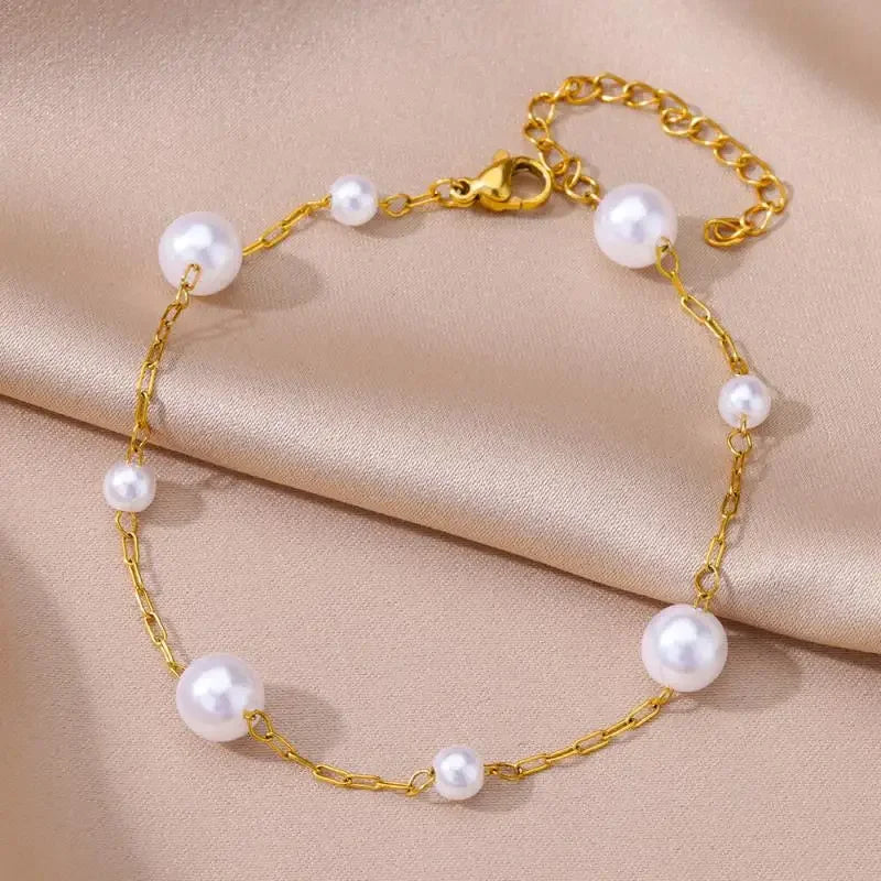 Stainless Steel Gold-Plated Anklet for Women - Piña Colada