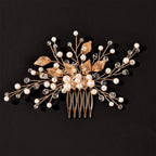 Crystal Pearl Hair Comb Clip - Piña Colada