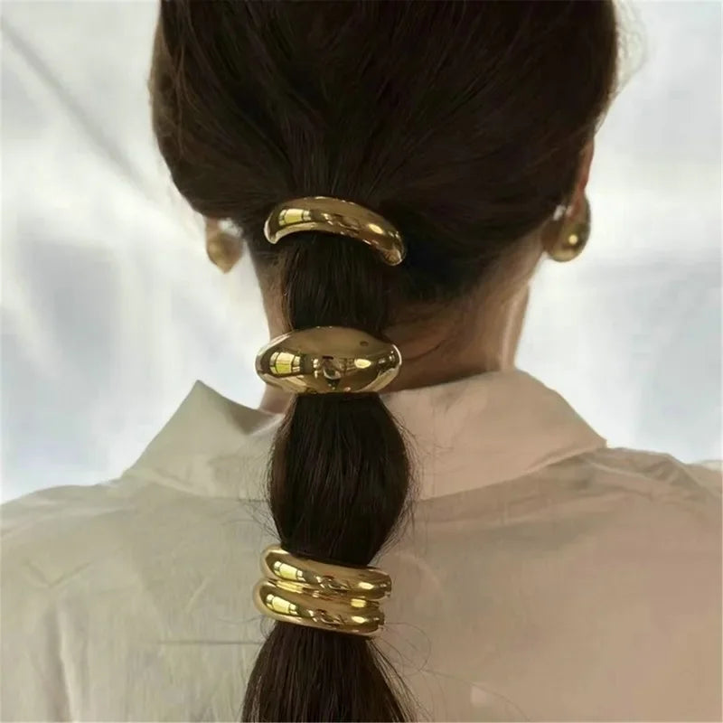 Metal Irregular Double-Layer Hair Bands - Piña Colada