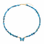Butterfly Crystal Necklace - Piña Colada