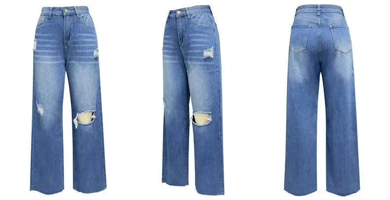 High Waist Coated Wide Leg Jeans – Street Style Elegance - Piña Colada