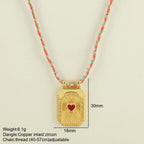 Handwoven Wool Chain Choker - Piña Colada