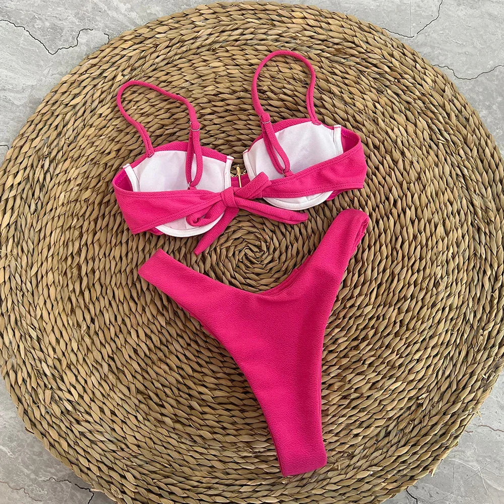 Push Up Bikinis Thong Set