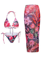 3-Piece High Waist Bikini Set with Skirt – Sexy Beachwear - Piña Colada