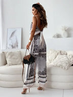 Satin Print Lace-Up Top & Wide-Leg - Piña Colada