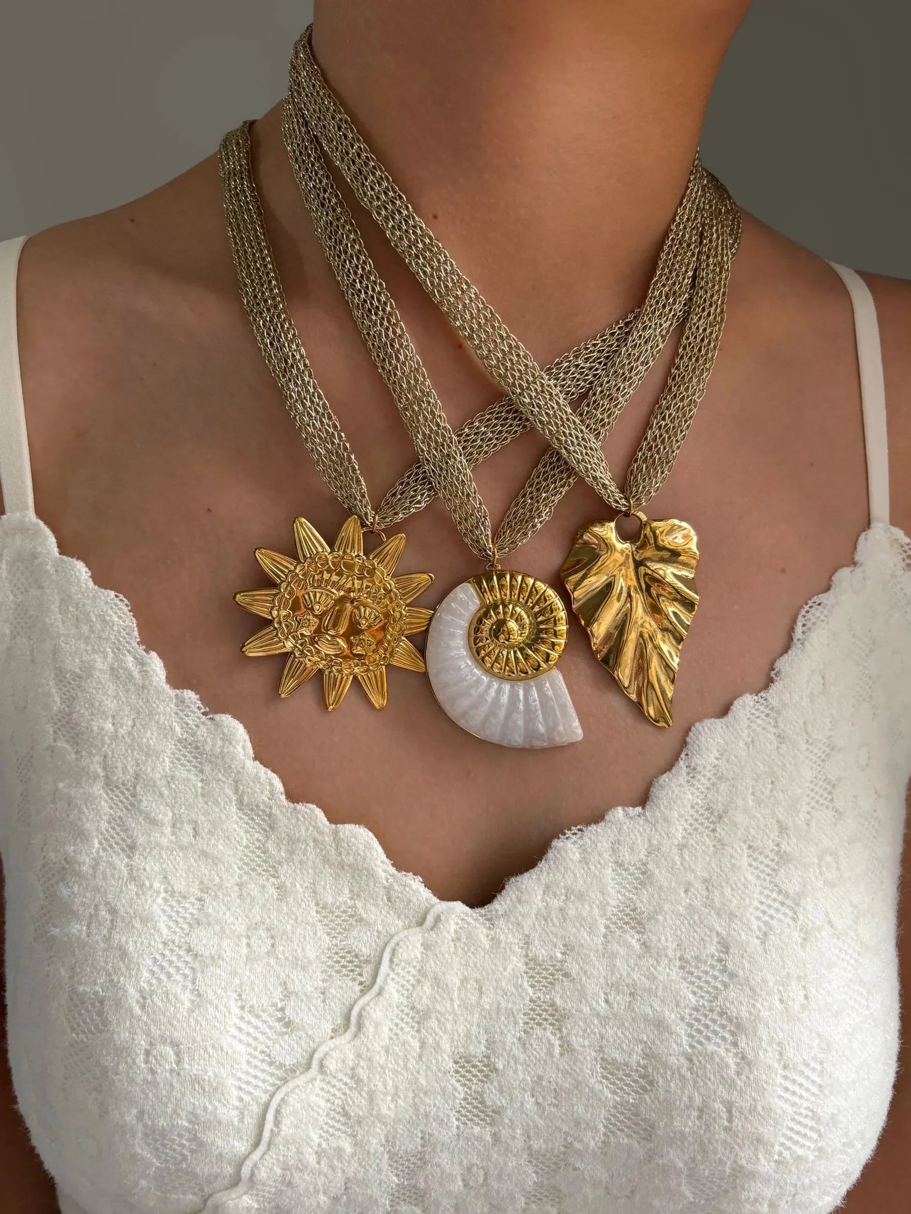 Stainless Steel Conch Leaf Sun - Piña Colada
