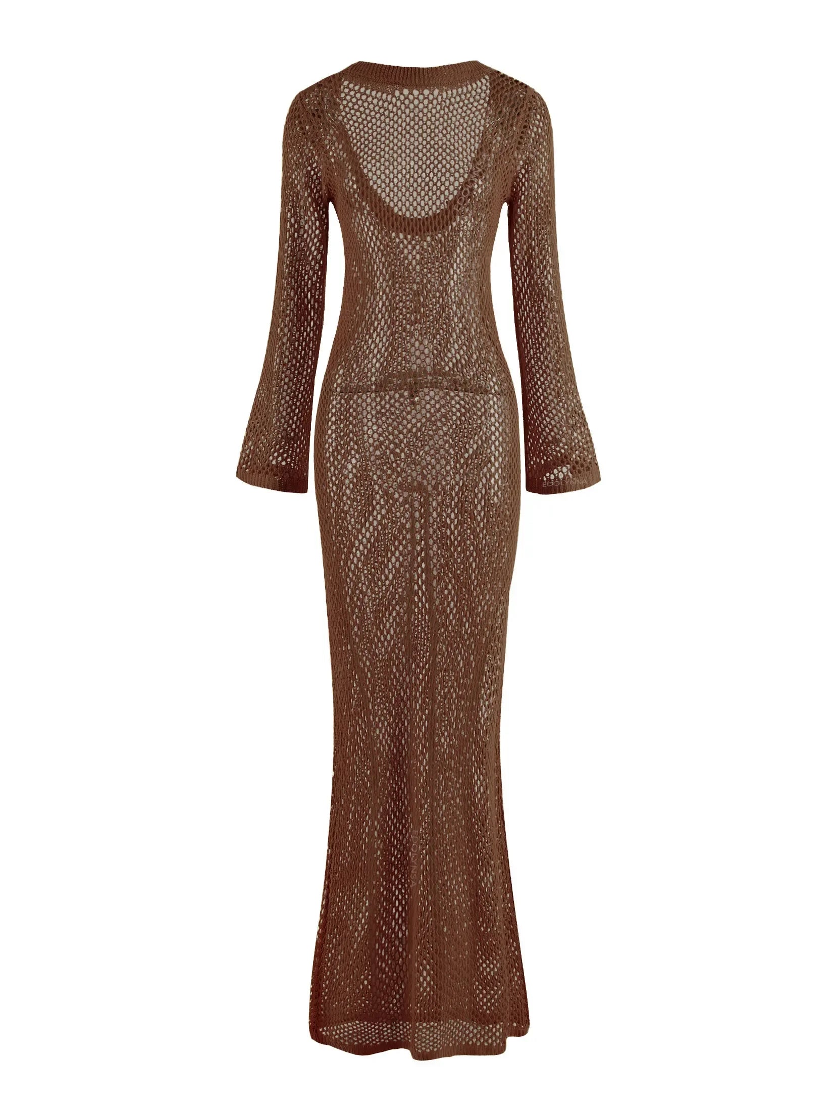 Sexy U-neck Knit Maxi Dress - Piña Colada