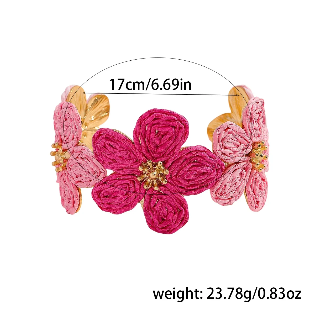 Flower Woven Cuff Bracelet Women - Piña Colada