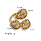 Gold Zircon Adjustable Ring