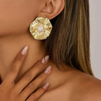 Pearl Texture Wrinkles Earrings - Piña Colada