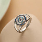 Hollowed out Evil Eye Ring - Piña Colada