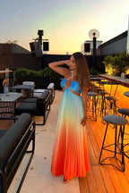 Gradient Dopamine Neckline Sleeveless Dress - Piña Colada
