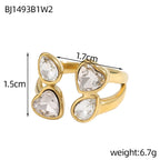 Gold Zircon Adjustable Ring