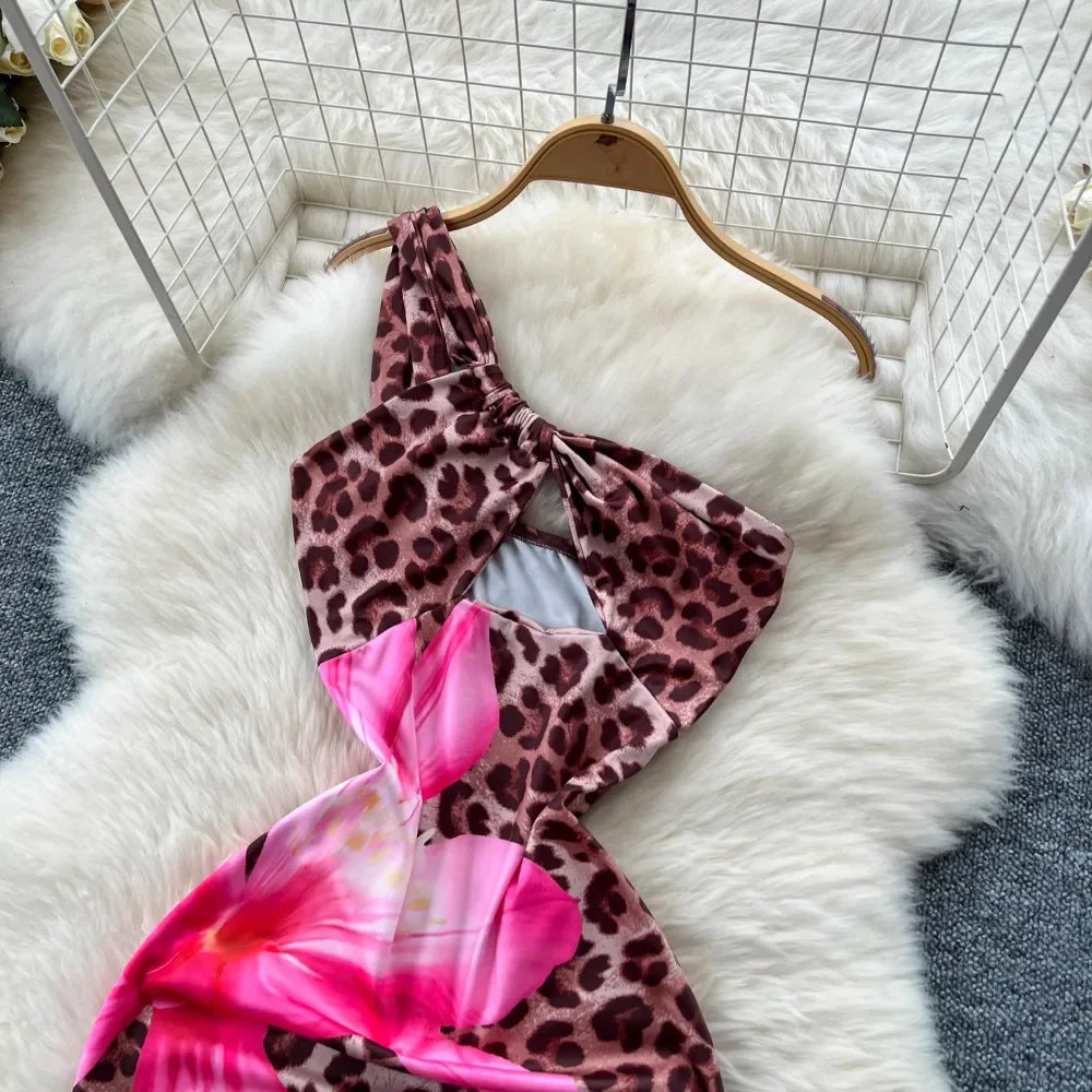 Hollow Out Shoulder Long Dress - Piña Colada