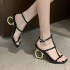 Peep Toe Sandals Elegant - Piña Colada
