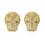 Leopard Head Stud Earrings - Piña Colada