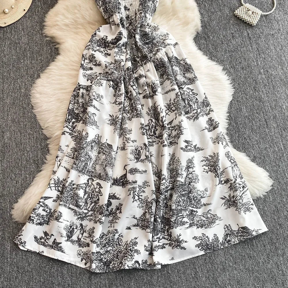 V Neck Dress Sleeveless Ankle Length - Piña Colada