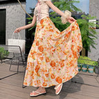 Summer Chiffon Mid-Length Skirt - Piña Colada