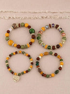 Boho Acrylic Beads Bracelet Set - Piña Colada