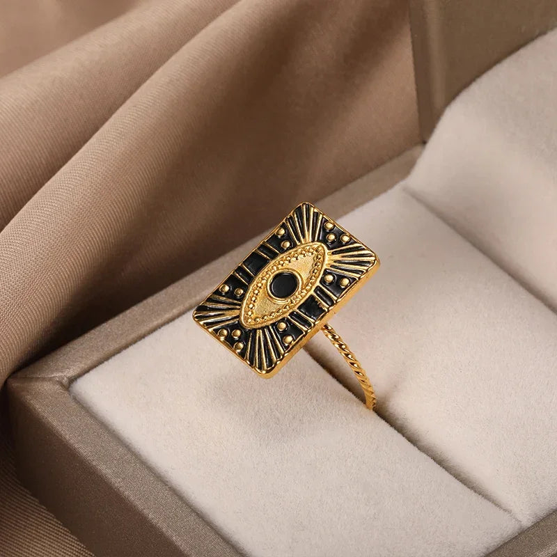 Evil Eye Rings Stainless Steel - Piña Colada