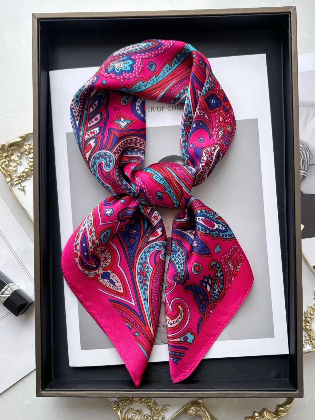 Silk Square Scarf Spring - Piña Colada