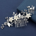 Crystal Pearl Hair Comb Clip - Piña Colada