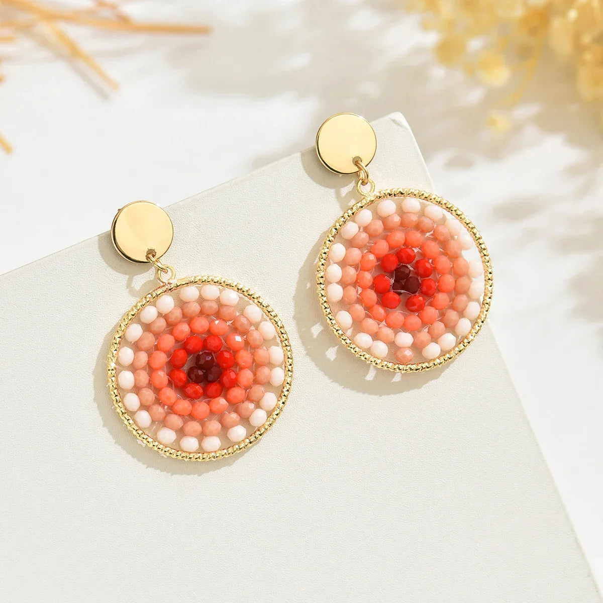 Bohemian Multicolor Crystal Drop Earrings - Piña Colada