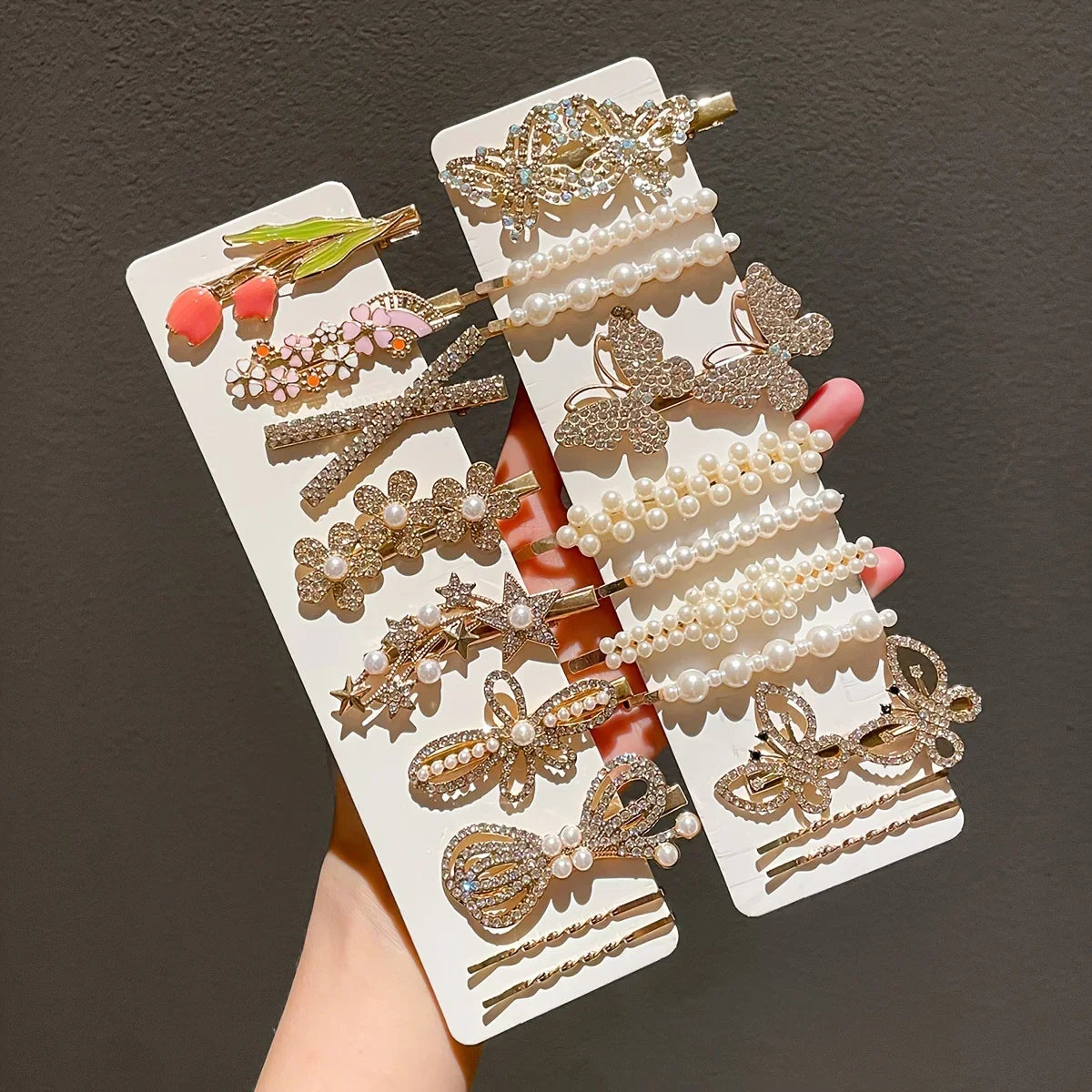 20pcs Rhinestone Bead Hair Clip - Piña Colada