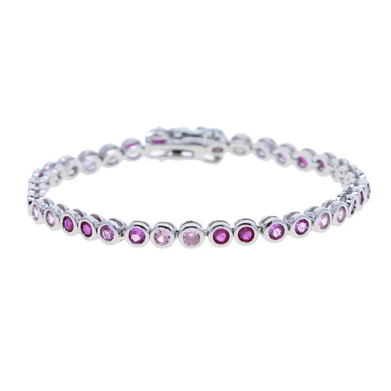 Zirconia Tennis Chain Bracelet - Piña Colada