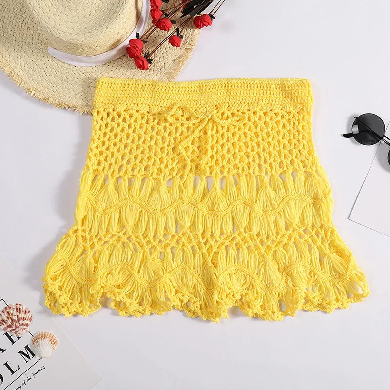 Handmade Crochet Hollow Out Swimwear Cover Up - Piña Colada