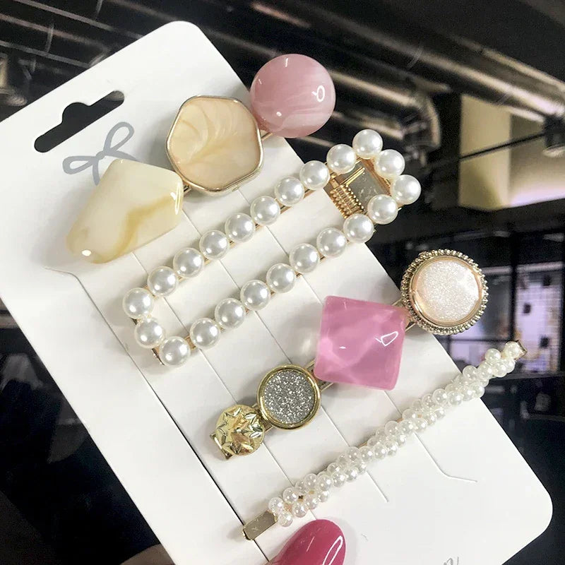 3/4pcs Set Pearl Hair Clip - Piña Colada