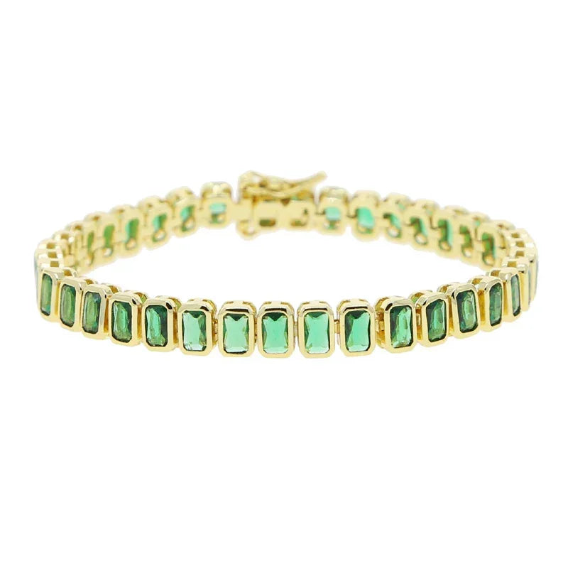 Zirconia Tennis Chain Bracelet - Piña Colada