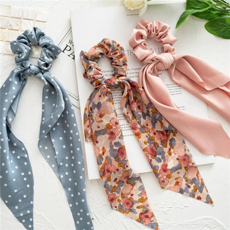 Print Bow Satin Long Ribbon - Piña Colada