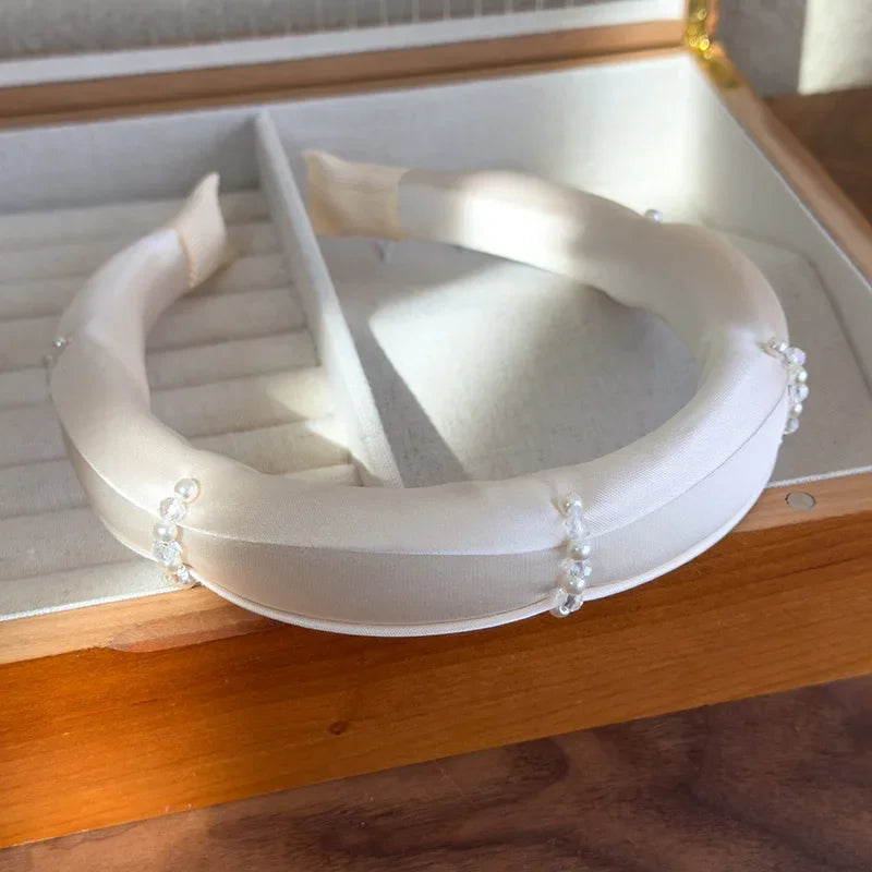 Print Pearl Crystal Headband - Piña Colada