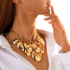 SClassic Gold Color Sequin Long Tassel Necklace - Piña Colada