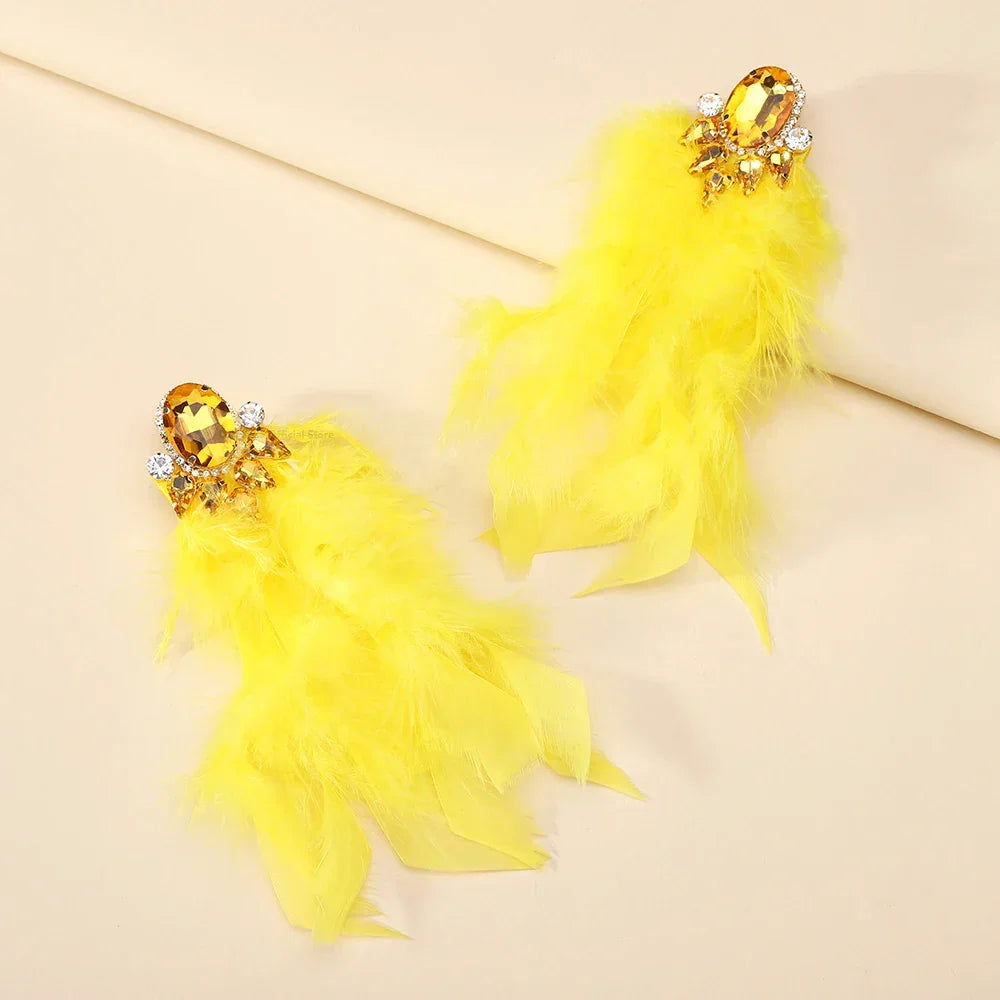 Feather Charm Earrings - Piña Colada