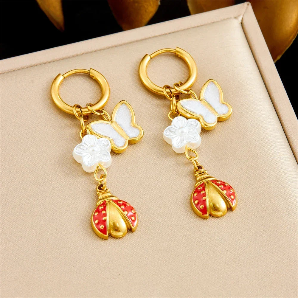 316L Stainless Steel Shell Earrings - Piña Colada