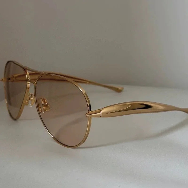 Vintage Metal Pilot Sunglasses - Piña Colada